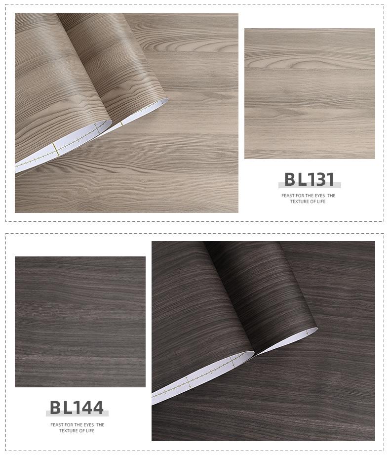 Vintage Walnut Wood Grain Waterproof Self-Adhesive Wallpaper for Living Room and Furniture Walls
