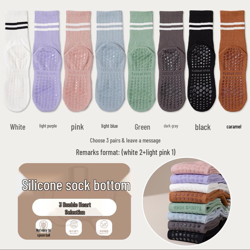 Non-Slip Silicone Yoga & Pilates Socks for Adults - Mid-Calf Length, Ideal for Indoor Sports, Dance, and Fitness Activities