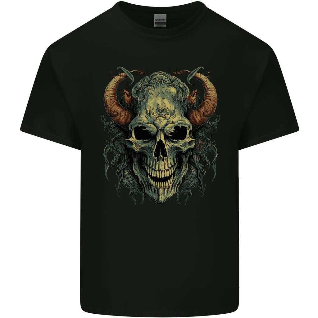 Devil Skull Demon Grim Reaper Satan Unisexs Light Cotton TShirt