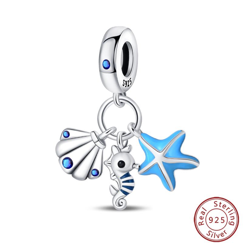 Luminous Ocean Series Copper Dolphin Turtle Octopus Charms Beads 3Mm Diy Fine Jewelry Gifts Making