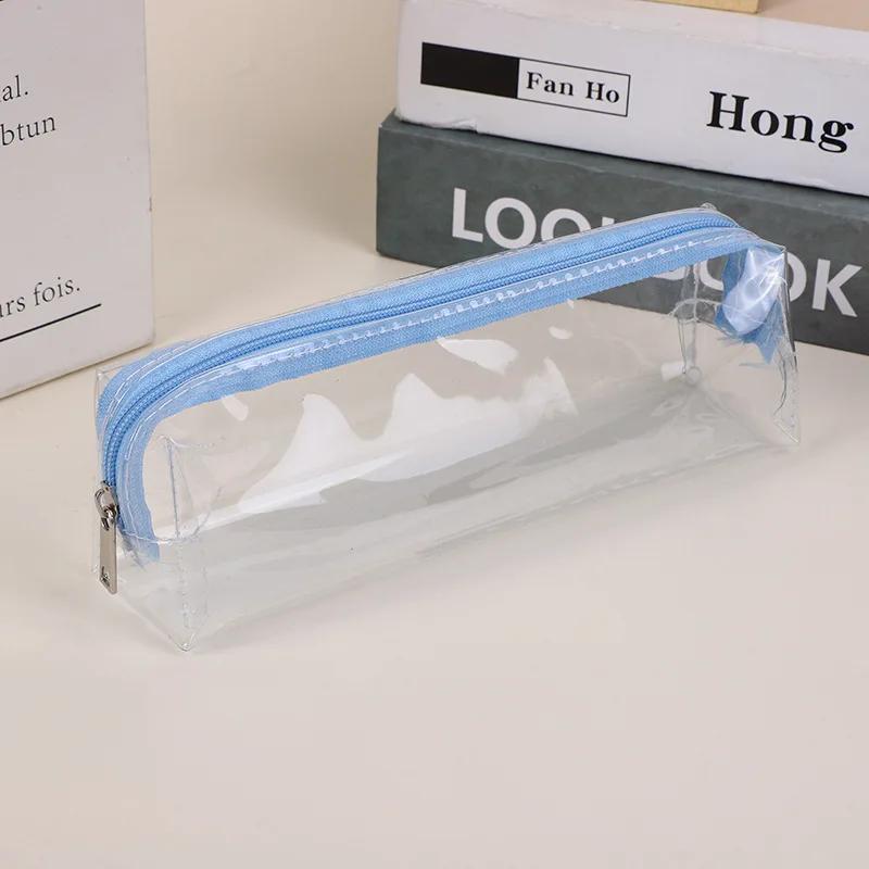 Transparent Stationery Pencil Bag Student Examination PVC Pen Case Unisex Pouch School Supplies