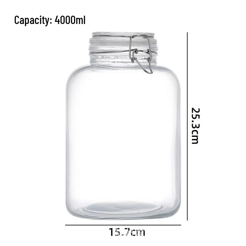 Glass Storage Jar with Stainless Steel Buckle for Tea, Grains, and Cereals