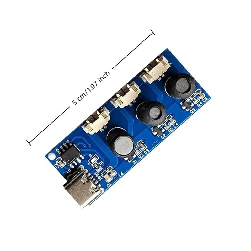 1*Circuit Board DC 5V Single Module Three Spray Electrified Direct Spray No Switch Ultrasonic Atomizer Humidifier Module Type C