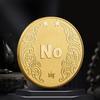 Gold-Plated YES/NO Decision Coin - Three-Dimensional Relief Commemorative Badge