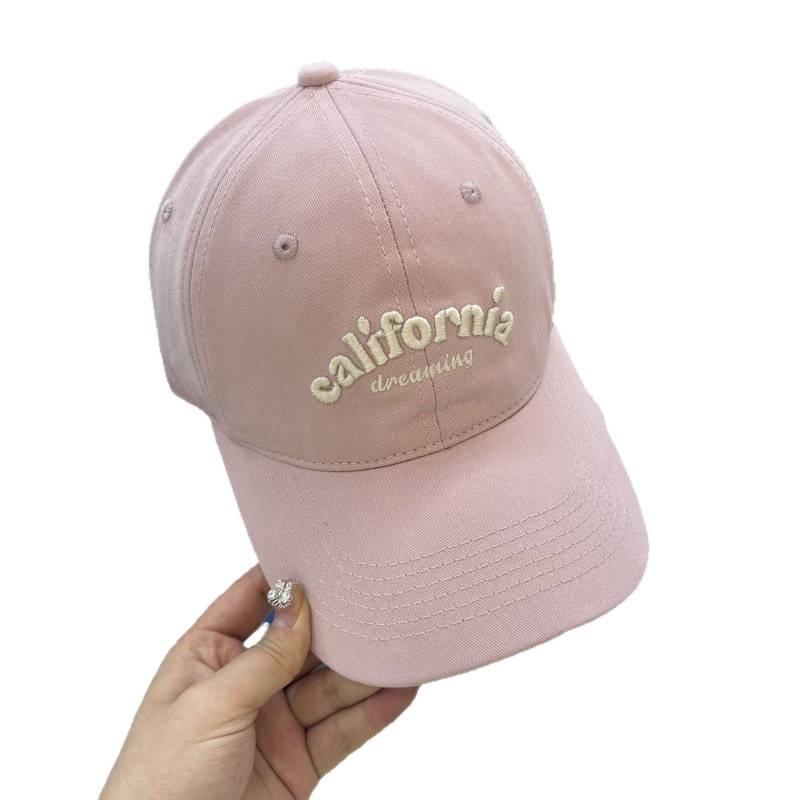 Spring Letter Embroidered Baseball Cap Women's Casual Visor Hat Versatile Wide Brim Showing Face Small Cap