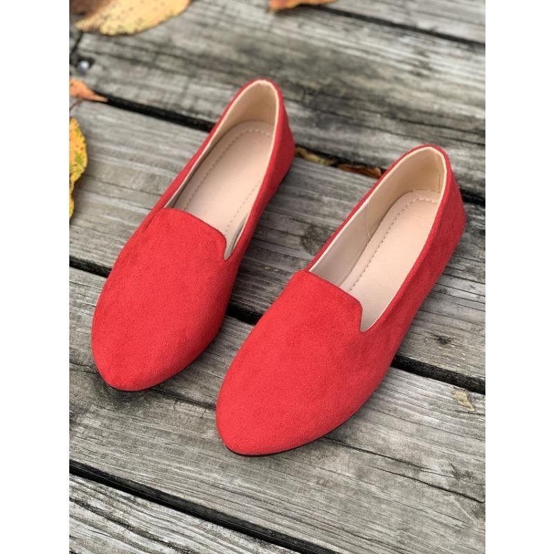 Chaussures simples grande taille pour femmes, été, plates, à enfiler, chaussures Doudou