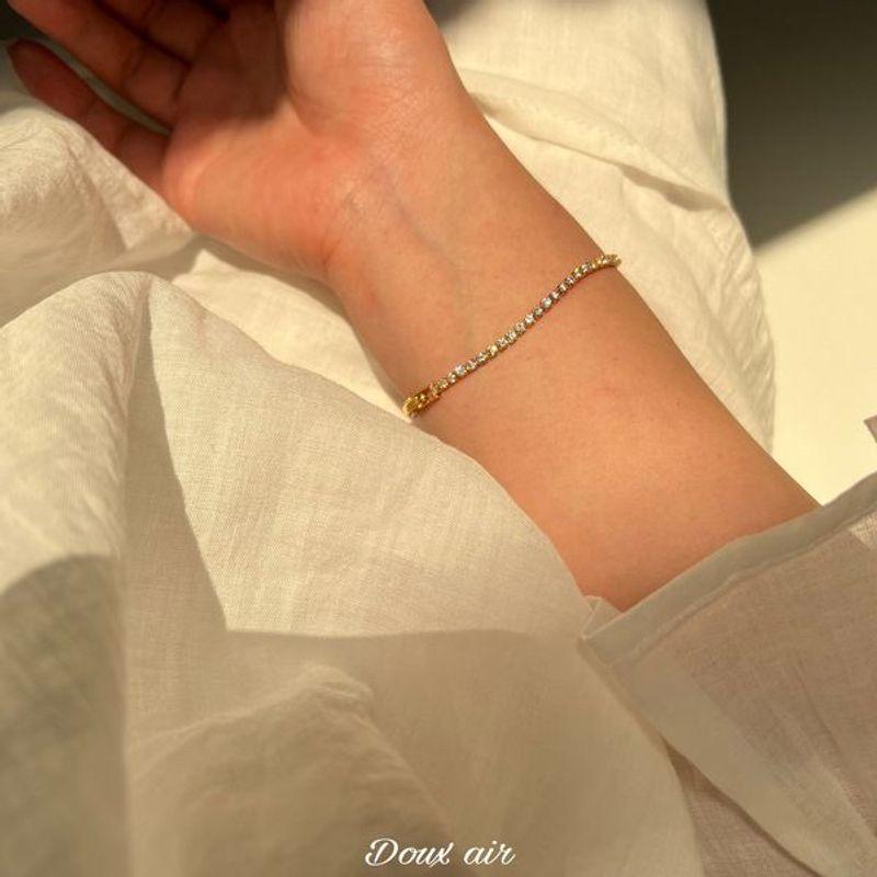 

Rudie Bright Shining Zircon Bracelet Fine Star Ins Exquisite and Versatile Fancy Ornament Bracelet Female Full Drill Bracelet [Gold One]]