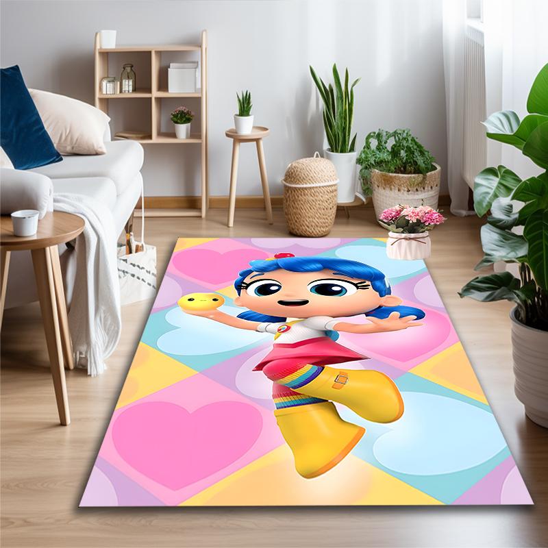 Cartoon Bear Pattern Carpet, Non-slip Office Chair Rug, Digital Print Home Area Rug, Unique Festival Decorations