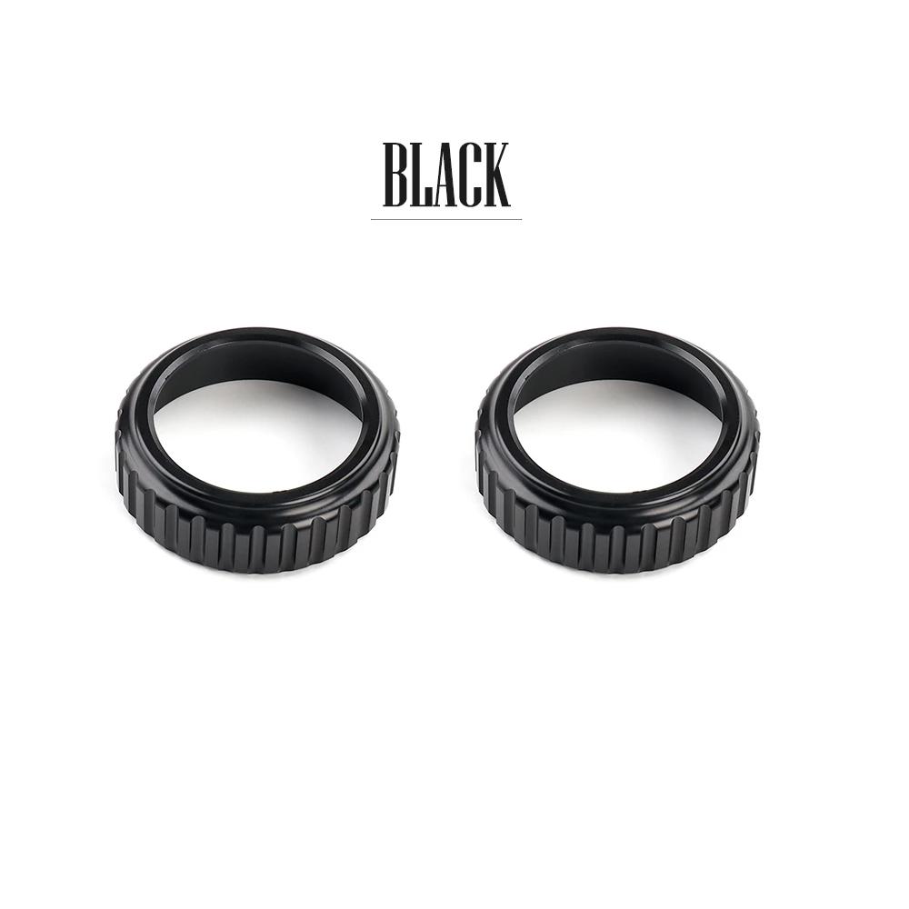 Pour Hyundai Santa Fe MX5 2026 2026 2PCS Anneau de Bouton de Climatisation Intérieur en Aluminium Noir Cache Garniture