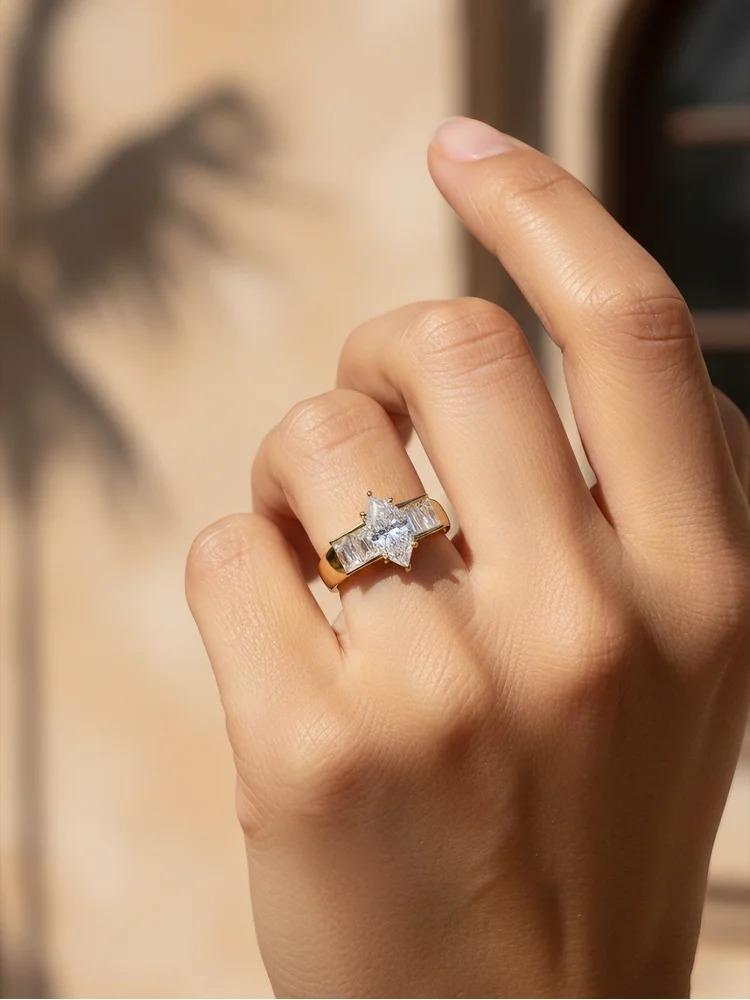 925 Sterling Silver Fashion Luxury Marquise Rectangle Zircon Ring For Women Engagement Wedding High Quality Fine Jewelry