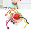 Pull String Teething Toy Portable Colorful Fine Motor Skills Development Baby Sensory Toy for Home Travel Gift