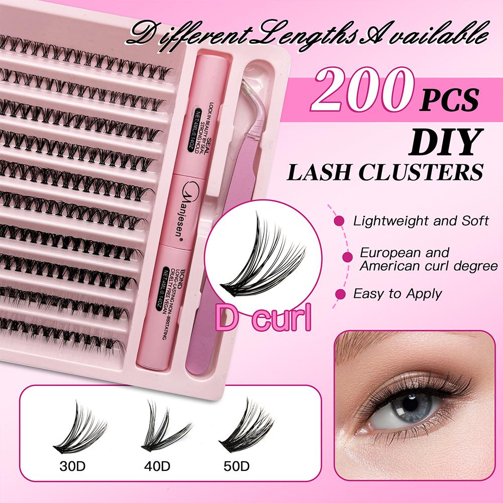 Lashes Clusters Set Extensions Kit Large Capacity Fake Eyelashes Clusters Makeup Tools For Gluing Lashes Gluing Glue