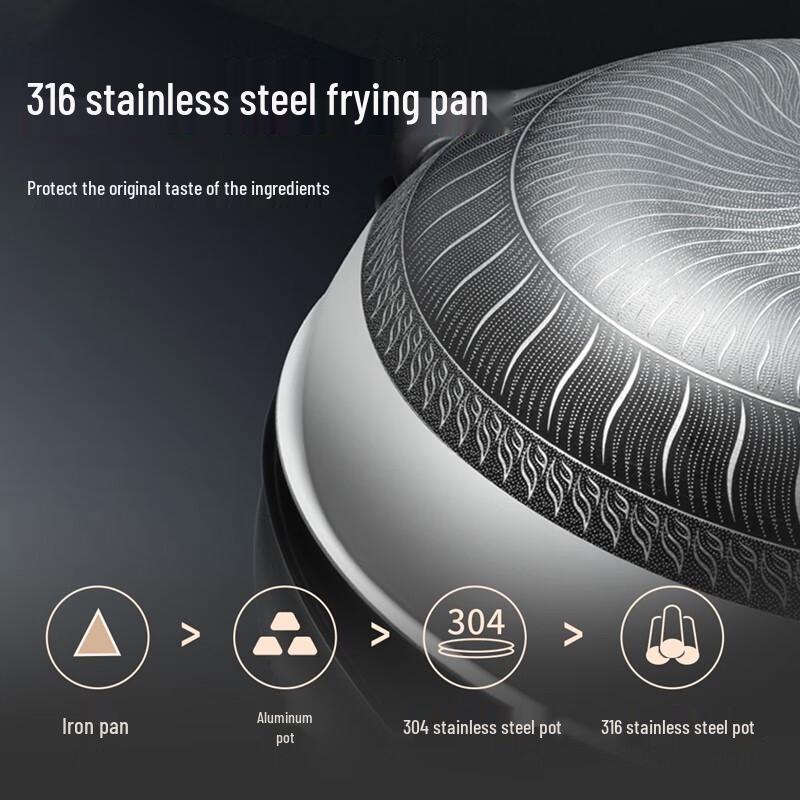 Chui Da Huang Wok aus Edelstahl 316