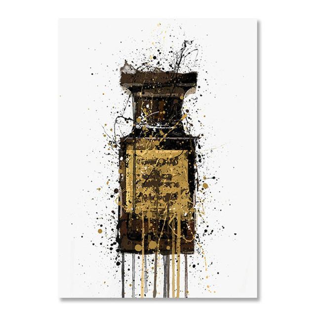 Abstract Graffiti Perfume Bottle Watercolor Style Canvas Painting Wall Art Picture Posters and Prints for Living Room Home Decor No Frame