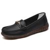 Genuine Leather Women's Non-Slip Loafers - Soft Sole, Comfortable Flats for Middle-Aged and Elderly