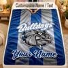 Flannel BlanketCanterbury-Bankstown Bulldogs Custom Name Text Personalized Soft Warm Throw Blanket Home Decor Gift