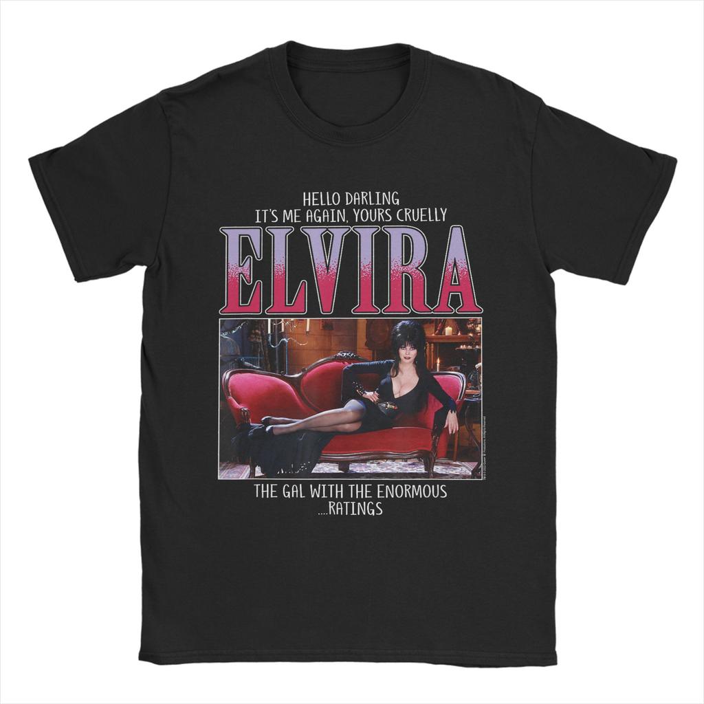 Elvira Mistress of The Dark Enormous Ratings T Shirt Cotton Clothing Vintage Short Sleeve Crewneck Tees Classic TShirts