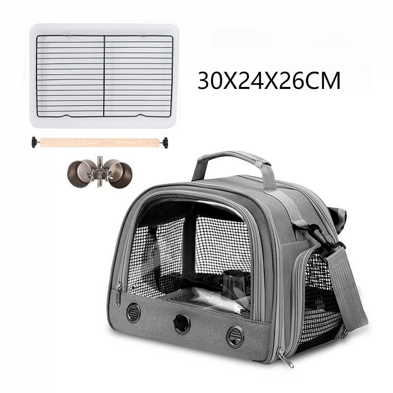 Portable Parrot Bag Bird Bag Breathable Bird Cage Porous Handbag with Tray Cup-eating Birdcage Bird Cage Pet Parrot Carrier Bag