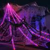 Praktische 8 Modi Halloween Spinnennetz Lichter Leuchten 250 LEDs LED Spinnennetz Hängend 5m Gruselige Riesenspinne Spukhaus