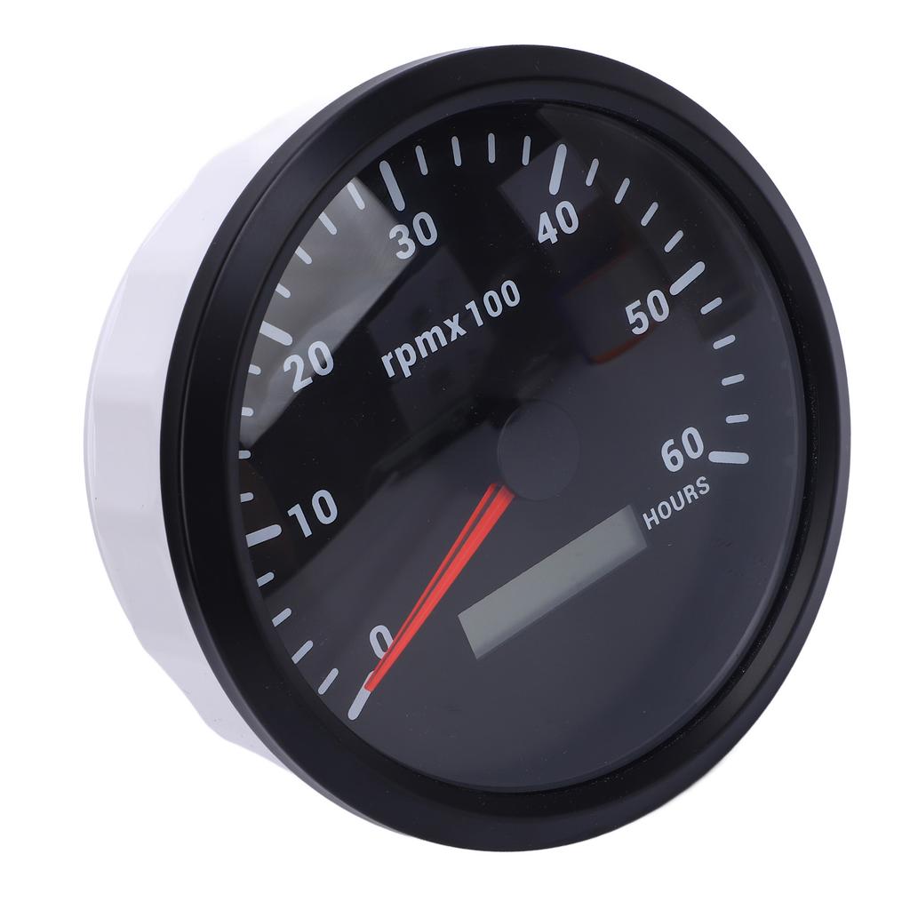 110mm 4 3 8in Tachometer 7 Color Backlight 6000RPM Gauge with Hour Meter for Truck Tractor Trailer Car RV Boat DC 9 To