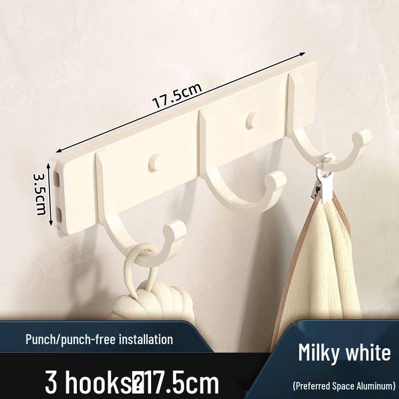 Punch-Free Space Aluminum Wall-Mounted Coat and Hat Hook Hanger for Bathroom