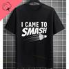 Unisexs Casual Crew Neck Tshirt With Geometric Badminton Players Print Fashion Shortsleev Cotton Tshirt Allseason Sportswear