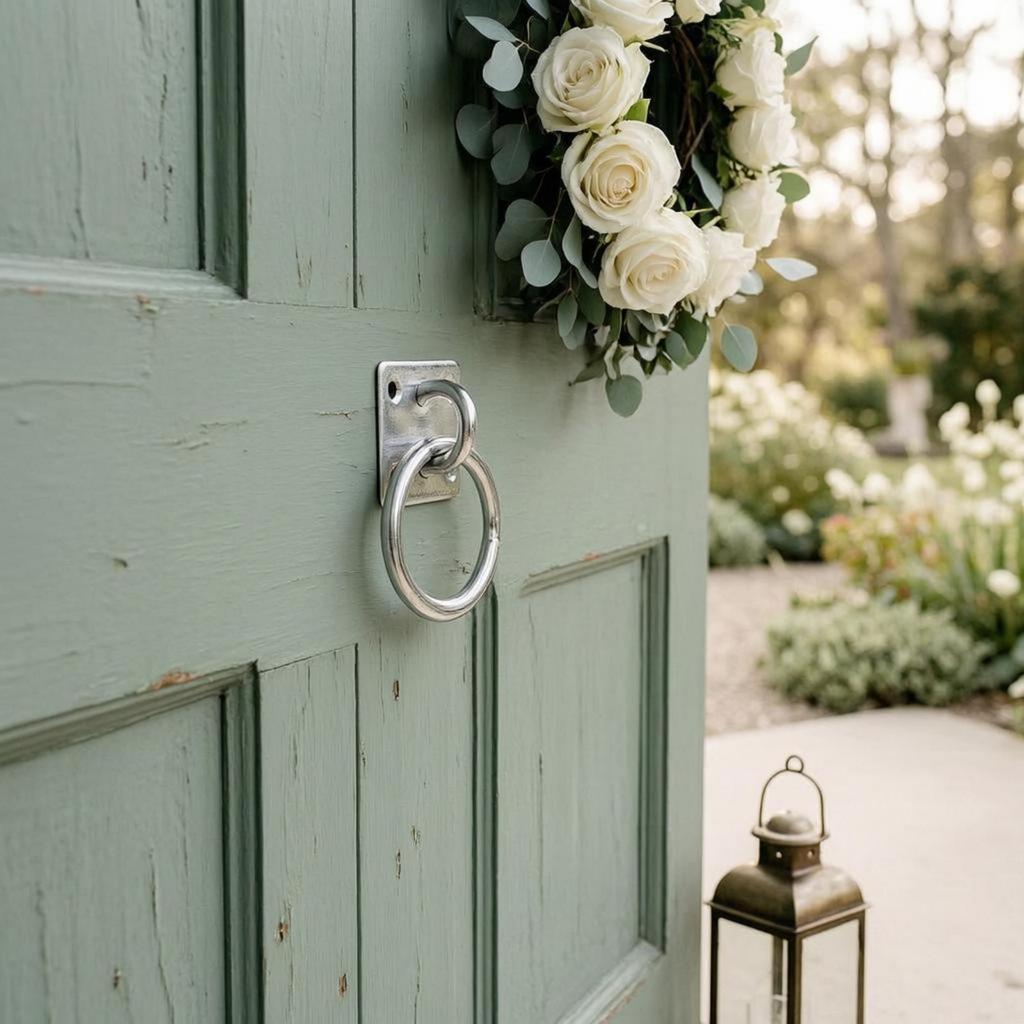 Stall Door Pull Square Mounting Plate Horse Curved Loop Four Holes Barn Handle for Gate