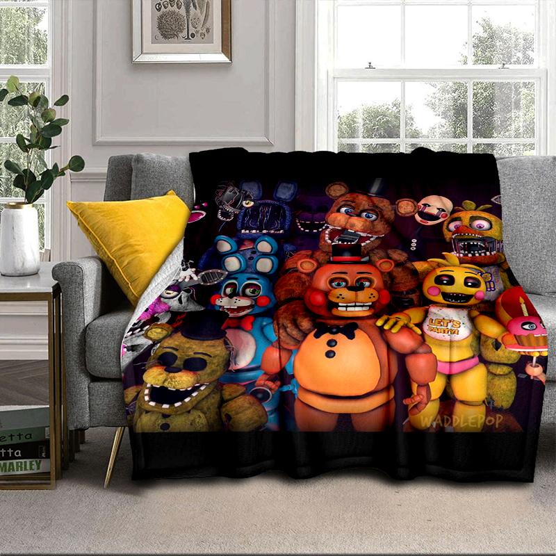 Fnaf Charakter Collage Decke Flanelldecke für Bett, Sofa, Camping, Wandern, Picknick Zubehör, Geschenk für Familie Fan Geschenke