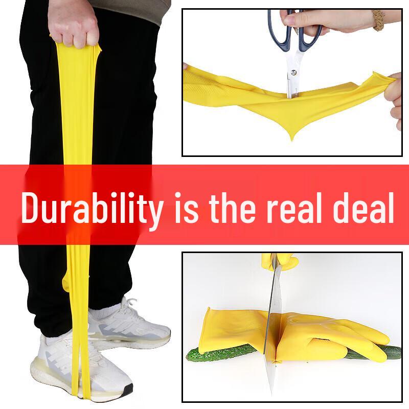 OEING Yellow Latex Dishwashing Gloves