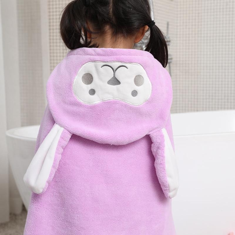 

Children s Coral Fleece Hooded Towel Cape: Absorbent, Soft, and Thick