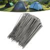 100Pcs U Shaped Garden Stakes Galvanized Steel Landscape Stakes Pins for   Barrier Sod Fabric Decorations