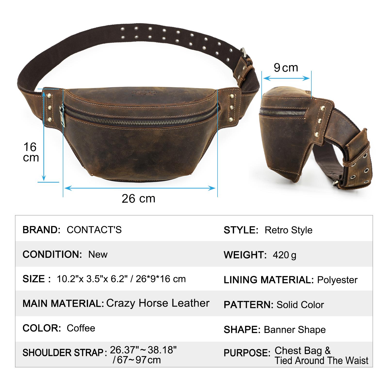 Мужская поясная сумка CONTACT S из натуральной кожи — фото 4