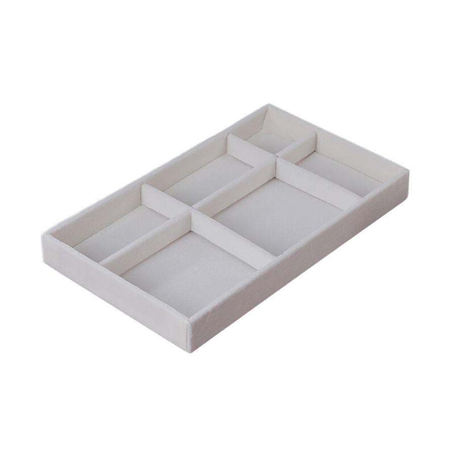 1PC, Flocking Jewelry Box Jewelry Tray, Color: Beige