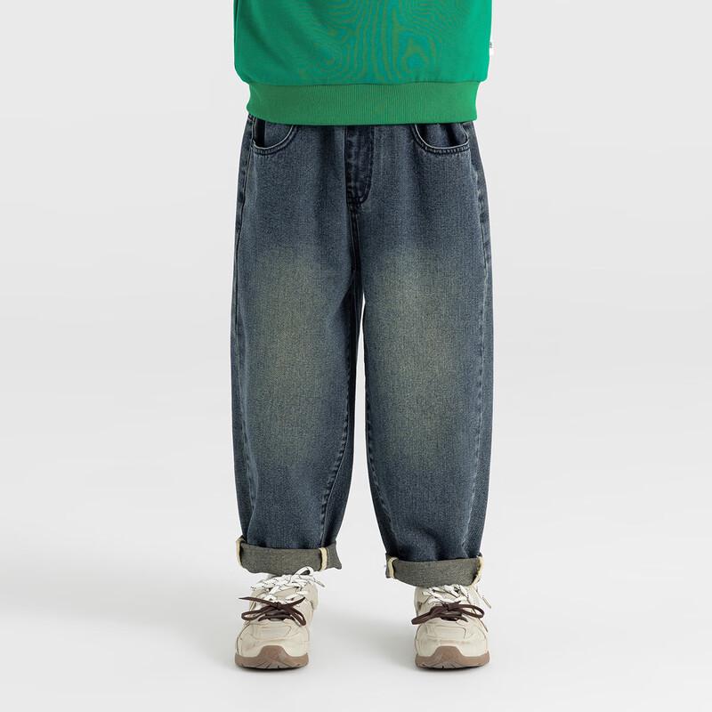 Boys' Retro Loose Fit Washed Denim Jeans