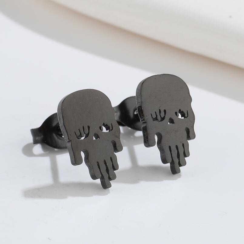 Halloween Bat Stainless Steel Stud Earrings - Minimalist Animal Design for Women, Vintage Christmas Mini Earrings