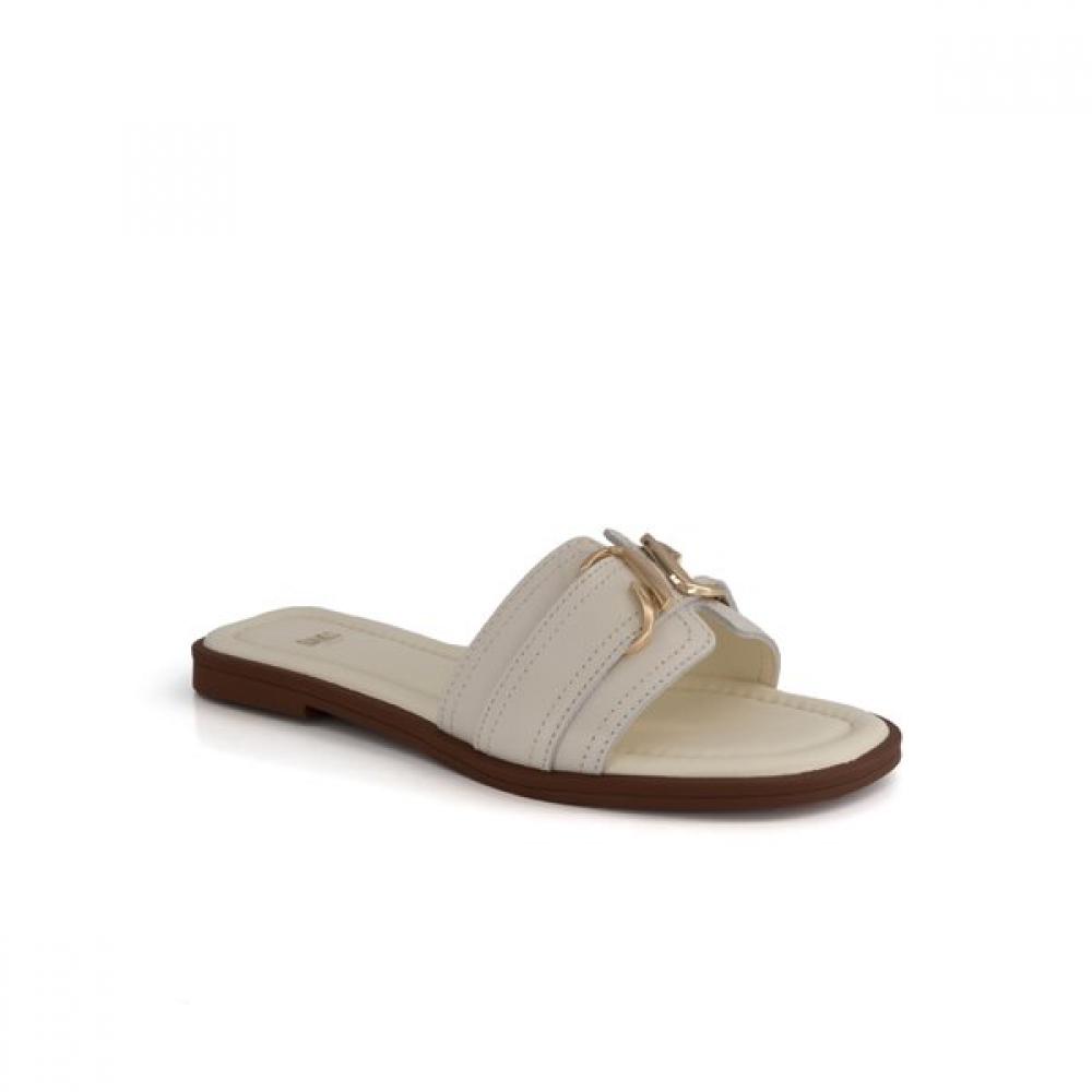 Daks Women 2cm Buckle Decoration Mule Slipper Ivory Drd604ka35 225/Ivory (KA35)
