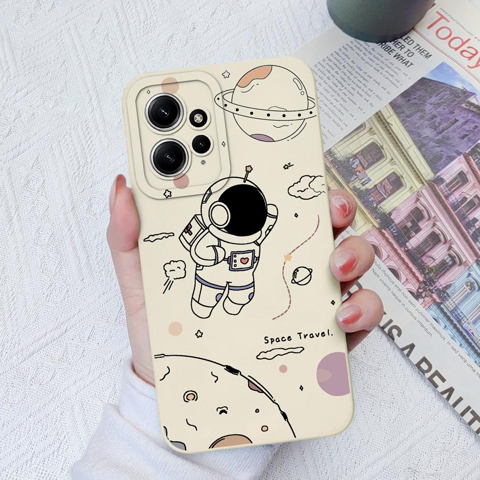 Cases For Xiaomi Redmi Note 12 12S 4G 5G Cute Patterned Liquid Silicone Anti Knock Back Cover For Redmi Note 12 S Funda Bumper