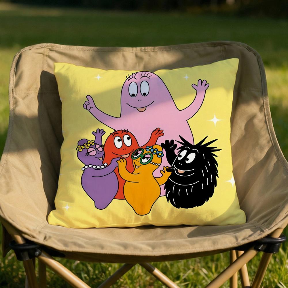 Cartoon BBarbapapa Cushion Cover Soft Reversible  Durable Pillow Cover  MultiScene Use for Home  Car Daily Comfort