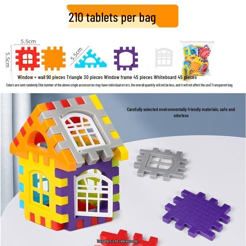3D House Building Blocks - Large Particle Educational Assembly Toys for Children