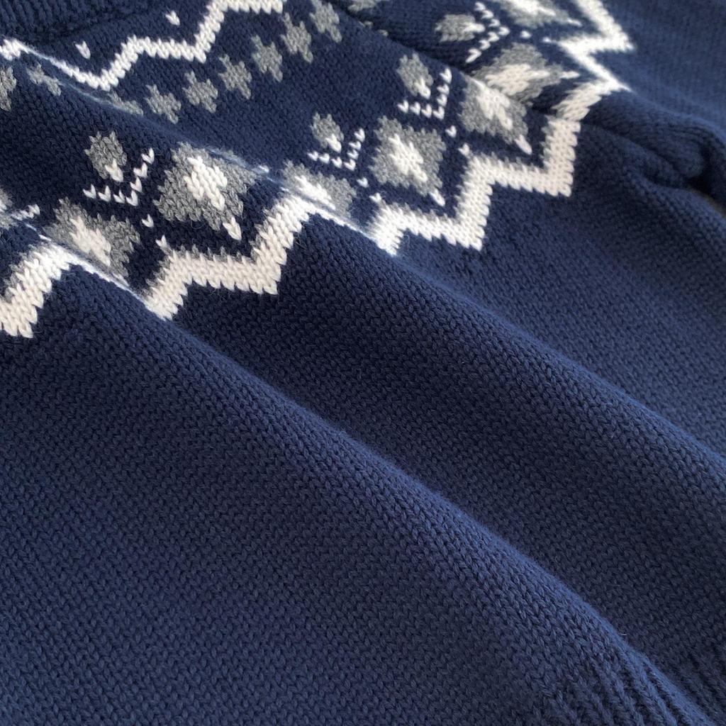 New Unisex Fair Isle Jacquard Sweater for Boys - 100% Pure Cotton Knitwear, Autumn/Winter Style, Casual Children's Clothing.