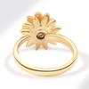 Mote Fidget Spinner Ring Angst for Kvinner Flere Krystall Solsikke Fingerringer Roter Anti Stress Zirkon Bryllupsgave