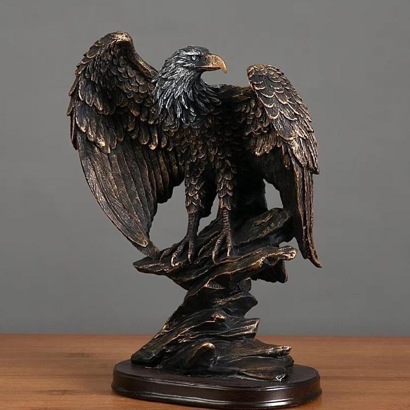 Eagle Sculpture Resin Statue Home Office Decor Figurine Wealth Freedom Power Symbol Gift For BirthdayHoliday Christmas Present