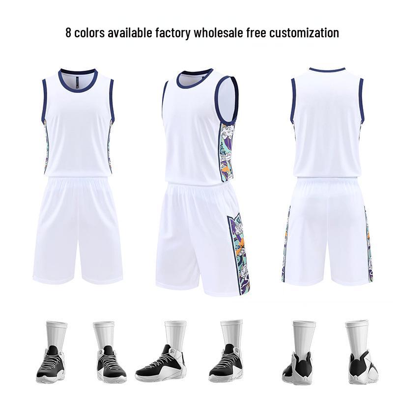 

Custom Basketball Jersey Set for Students - Unisex Summer Training Uniform L білий
