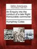 An Enquiry Into the Conduct of a Late Right Honourable Commoner. Kitabı