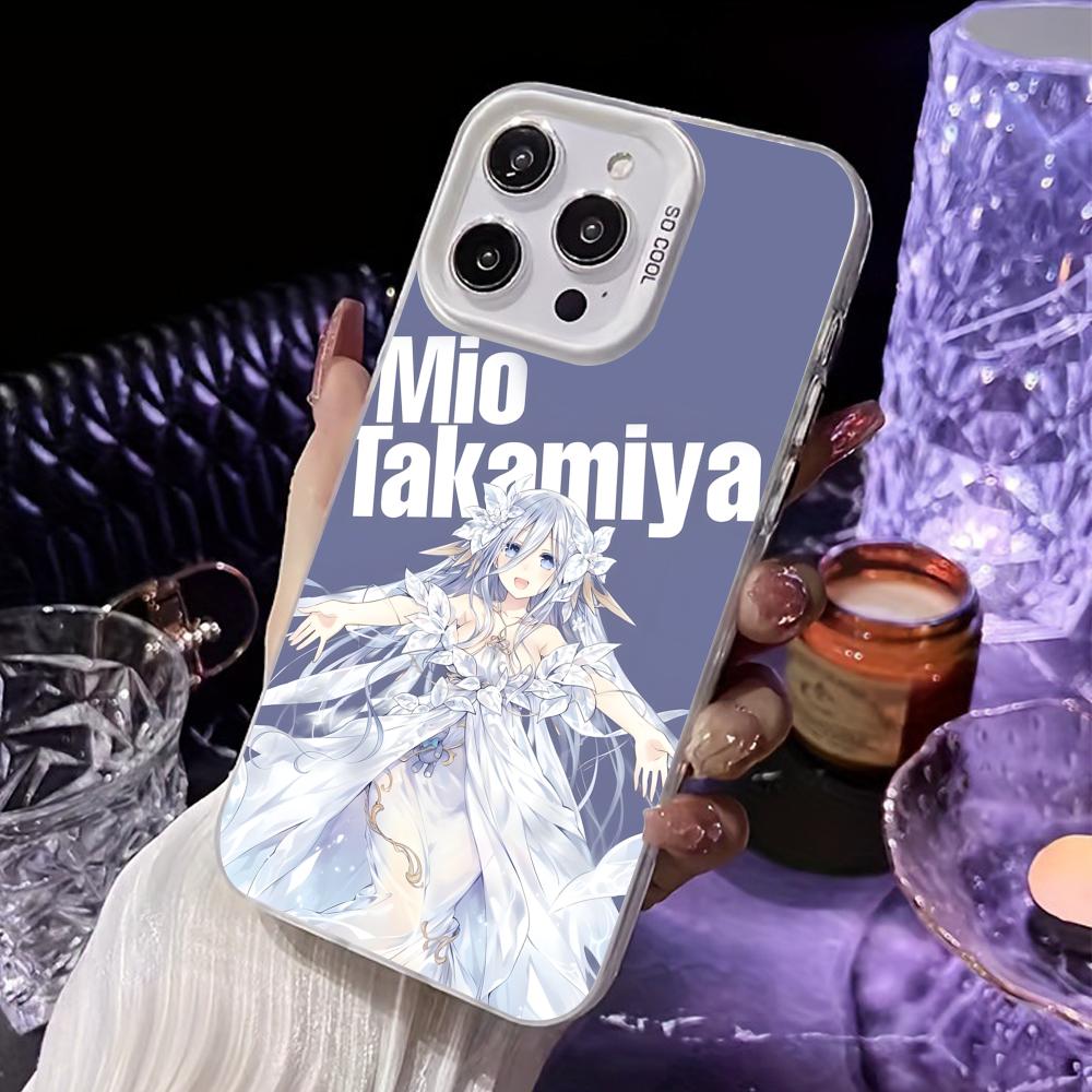 Date a Live Mio Takamiya White Translucent Mobile Phone Case for iPhone 17 16 15 14 13 12 11 X XR XS Air Pro Max Plus Colorful