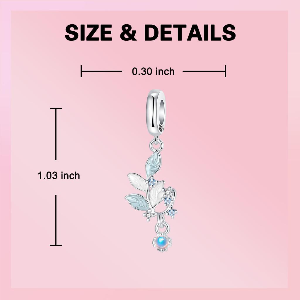 Copper Butterfly Leaf Charms Inlaid Zircon Pendants Beads Fit Original Bracelet Jewelry Diy Marking Gift