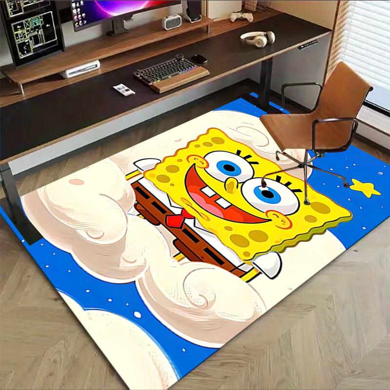 1pc Spongebob Squarepants Carpet for Playroom Bedroom Living Room Sofa Home Decor,kids Game Area Rug Non-slip Floor Mat Y7295