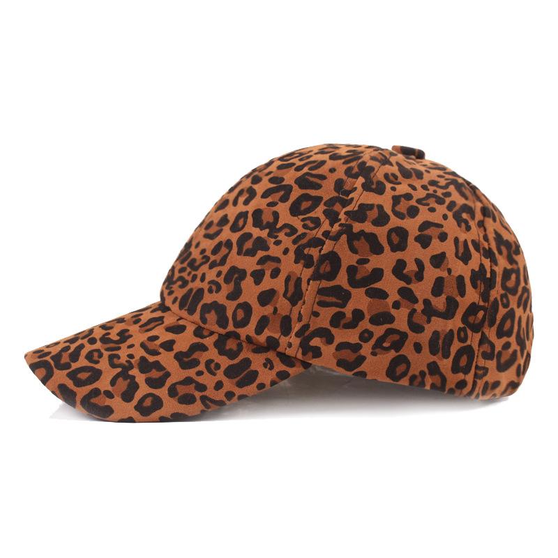 Leopard Print Hat Wome Winter Warm Baseball Cap
