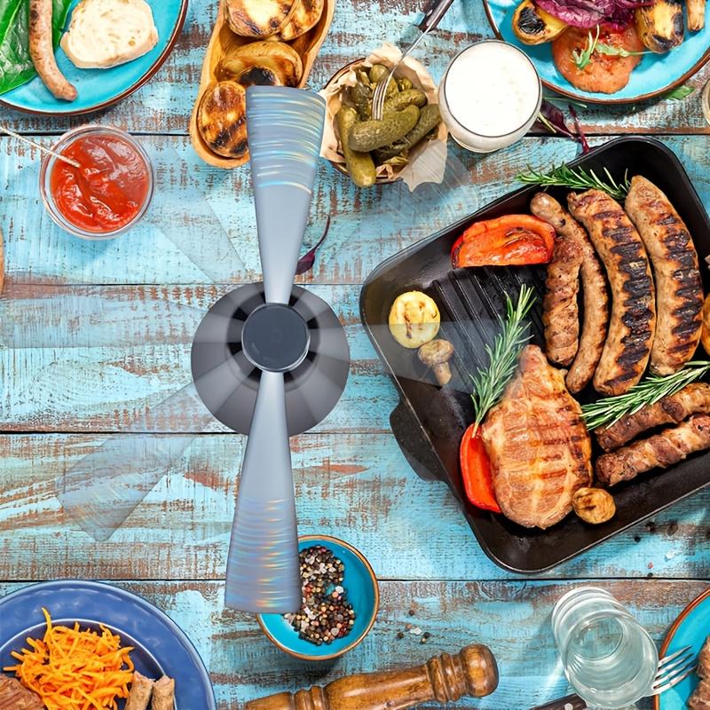 Set de 2, Ventilatoare electrice pentru omorât muște, Funcționează pe baterii, Potrivite pentru mese în interior sau exterior, Perfecte pentru picnicuri și utilizarea la masă. Ideal pentru Grătare, Evenimente,