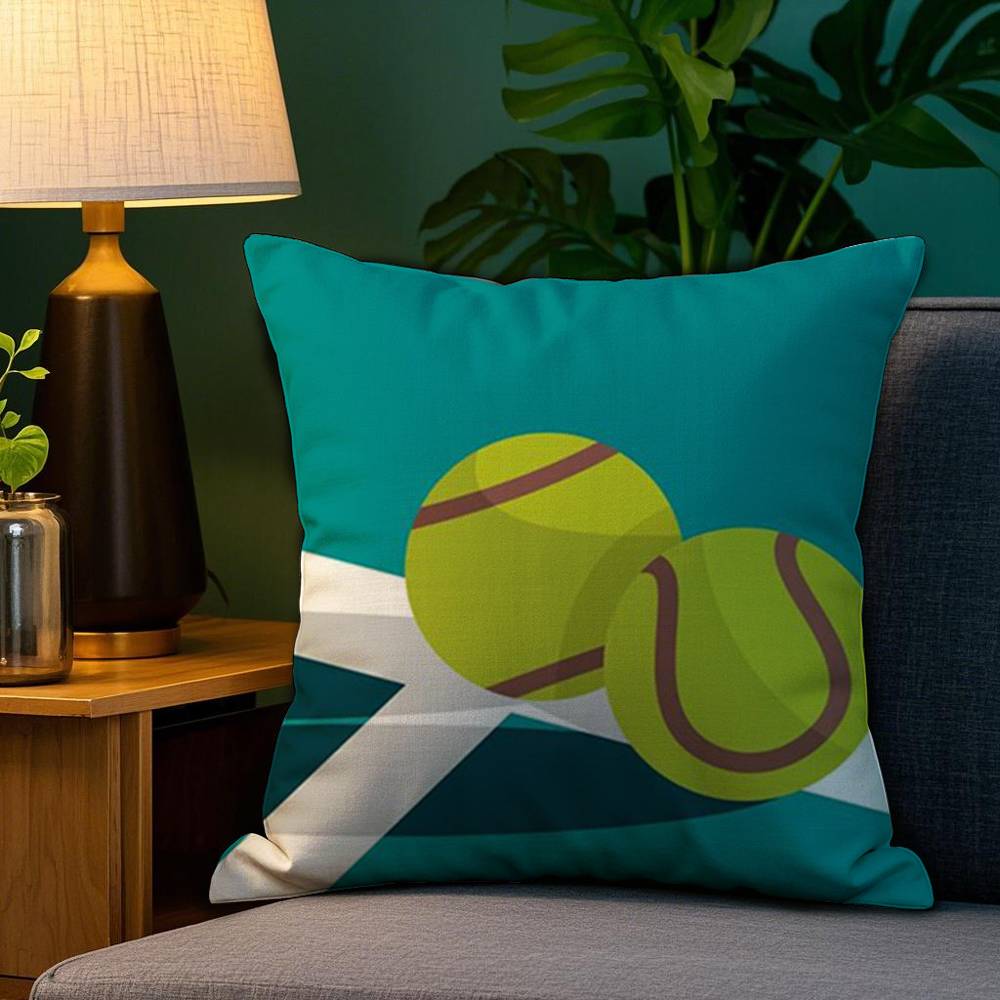 Love Tennis Art Pillow Case Plush Fabric Soft Double Sided Print Home Sofa High Quality Cushion Cover Throw